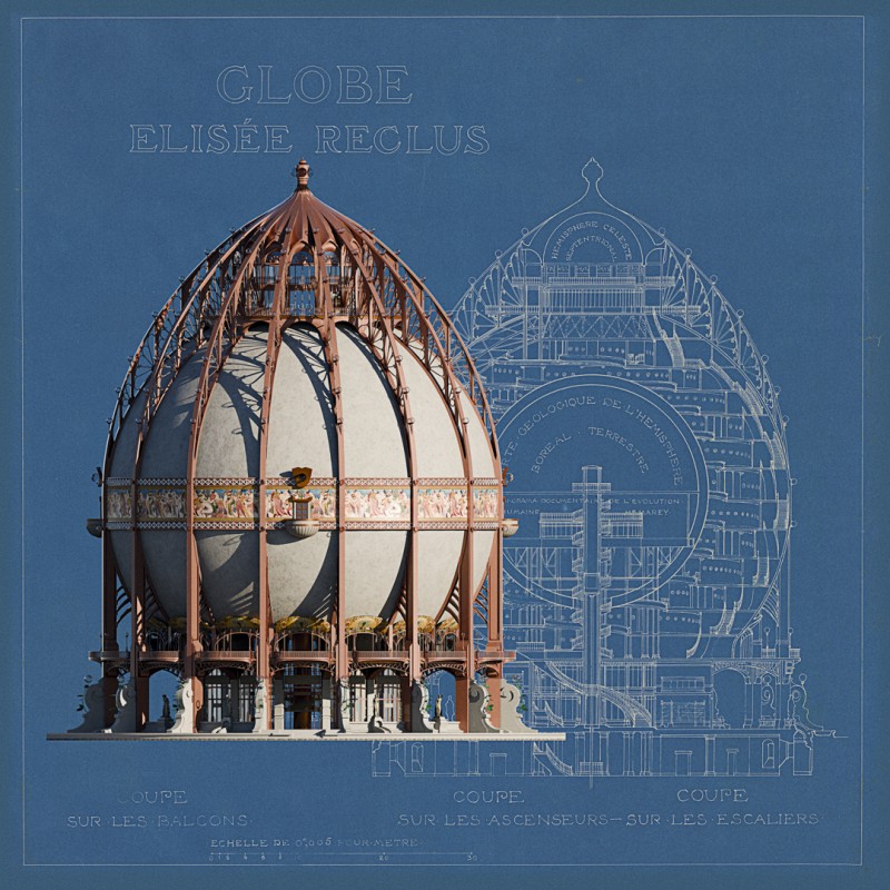 Louis Bonnier & Élisée Reclus - Globe Terrestre, 1898